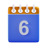 calendar date 6 symbol