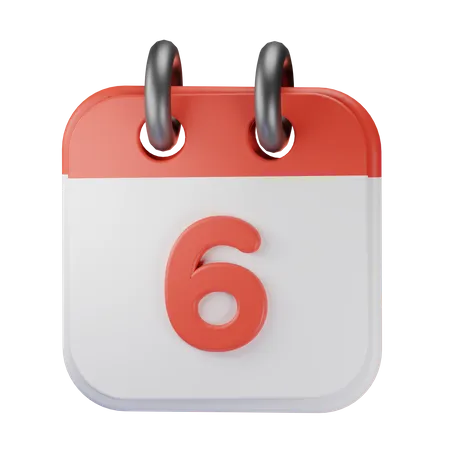 Date 6  3D Icon