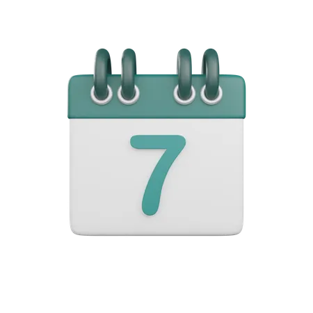 Date 7  3D Icon