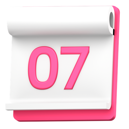 Date 7  3D Icon