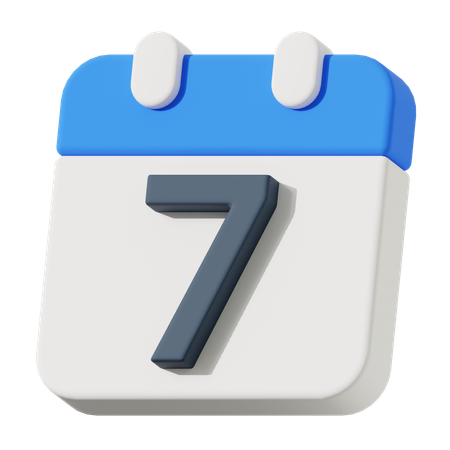 Date 7  3D Icon