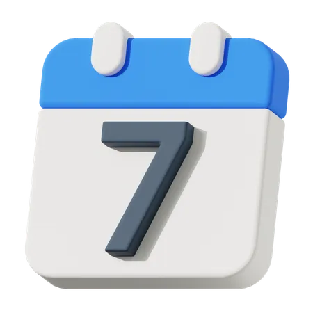 Date 7  3D Icon