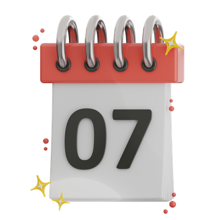 Date 7  3D Icon