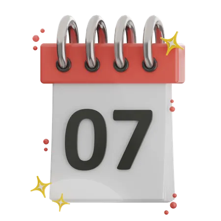 Date 7  3D Icon
