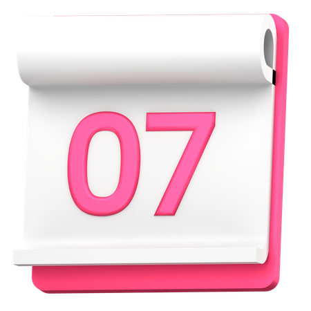 Date 7  3D Icon