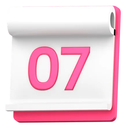 Date 7  3D Icon