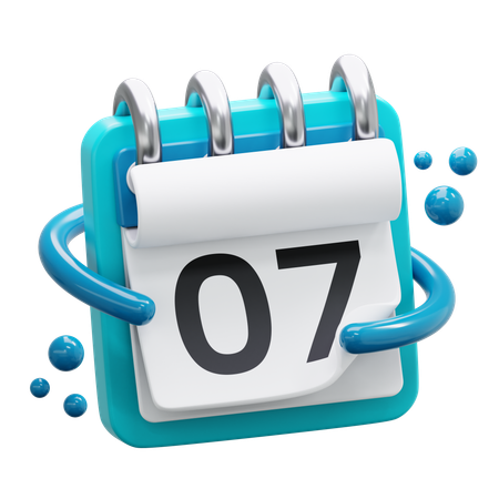 Date 7  3D Icon