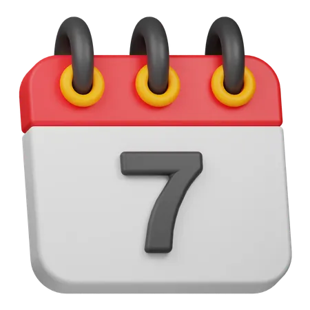 Date 7  3D Icon