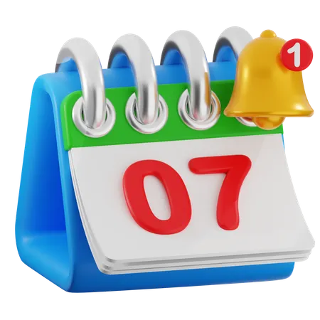 Date 7  3D Icon