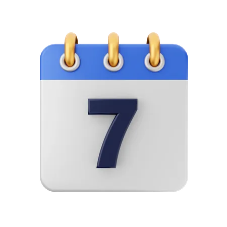 Date 7  3D Icon