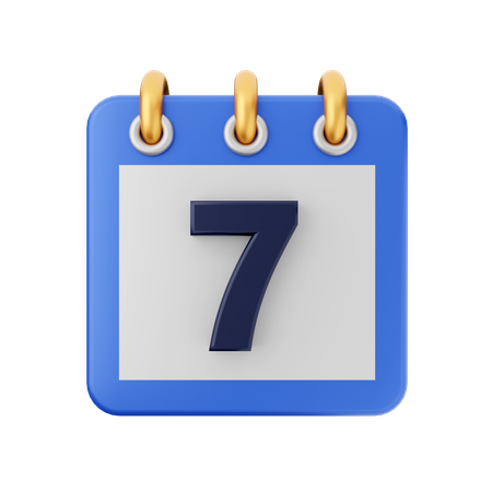 Date 7  3D Icon