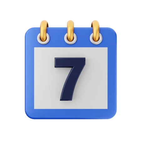 Date 7  3D Icon