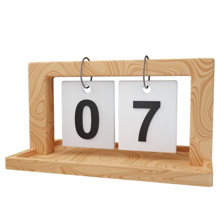 Date 7  3D Icon