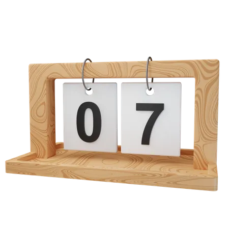 Date 7  3D Icon