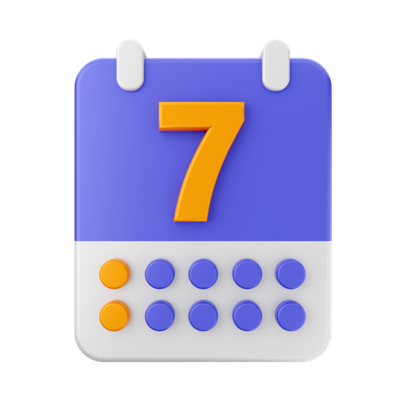 Date 7  3D Icon