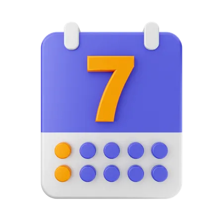 Date 7  3D Icon