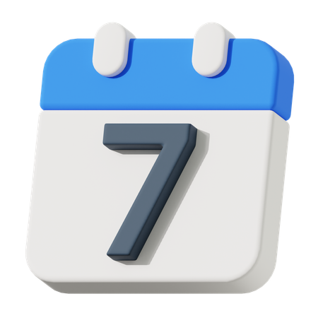 Date 7  3D Icon