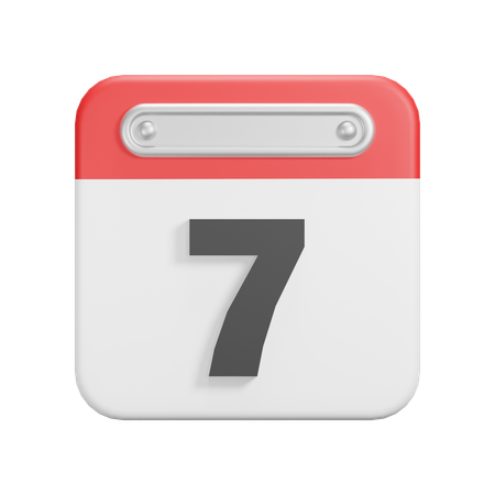 Date 7  3D Icon