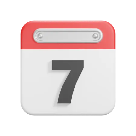 Date 7  3D Icon