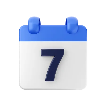 Date 7  3D Icon