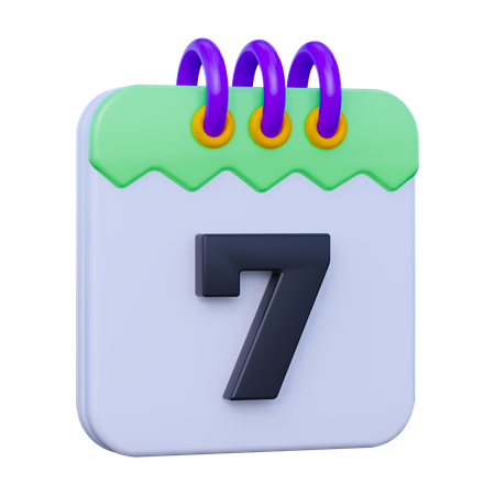 Date 7  3D Icon