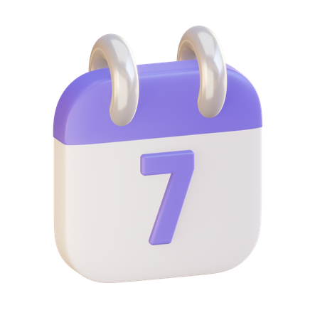 Date 7  3D Icon