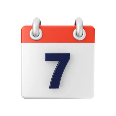 Date 7  3D Icon