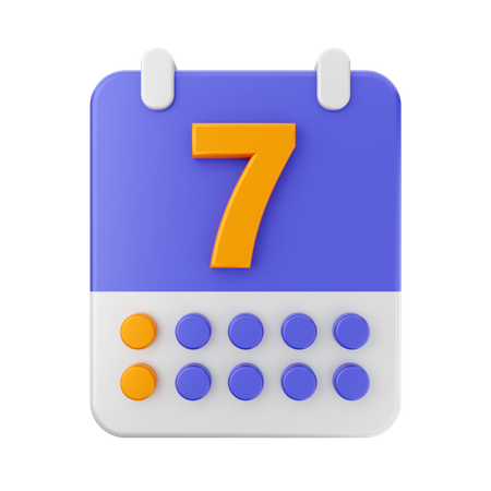 Date 7 3D Icon