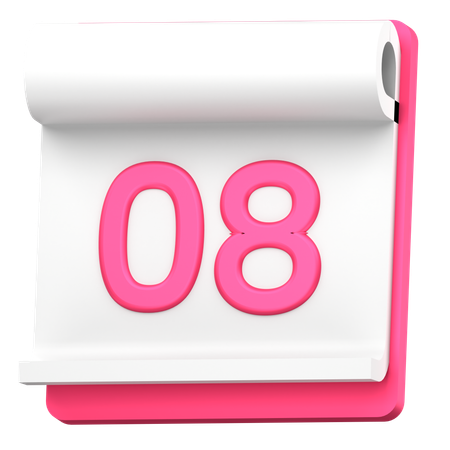 Date 8  3D Icon