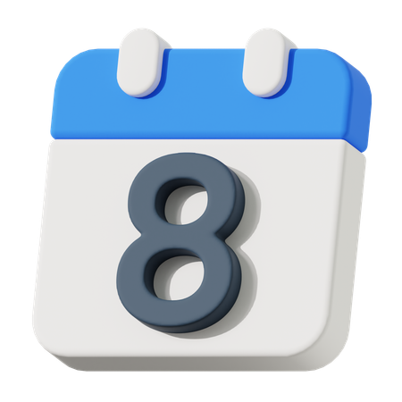 Date 8  3D Icon