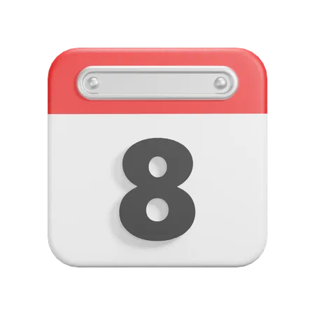 Date 8  3D Icon