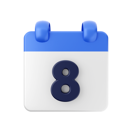 Date 8 3D Icon