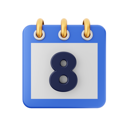 Date 8 3D Icon