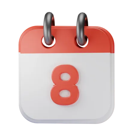 Date 8  3D Icon