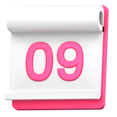 Date 9  3D Icon