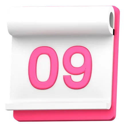 Date 9  3D Icon