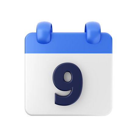 Date 9  3D Icon