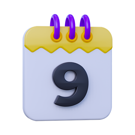 Date 9  3D Icon