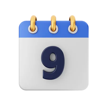 Date 9  3D Icon