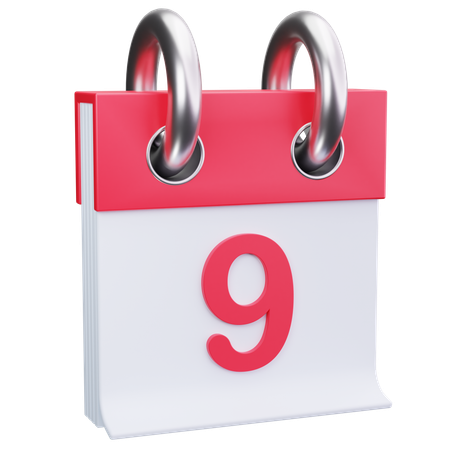 Date 9  3D Icon