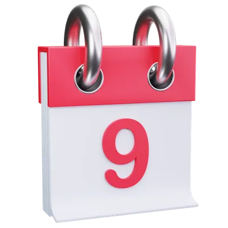 Date 9  3D Icon