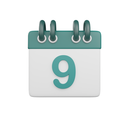 Date 9  3D Icon