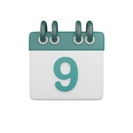 Date 9  3D Icon