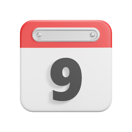 Date 9  3D Icon