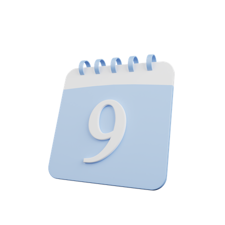 Date 9  3D Icon