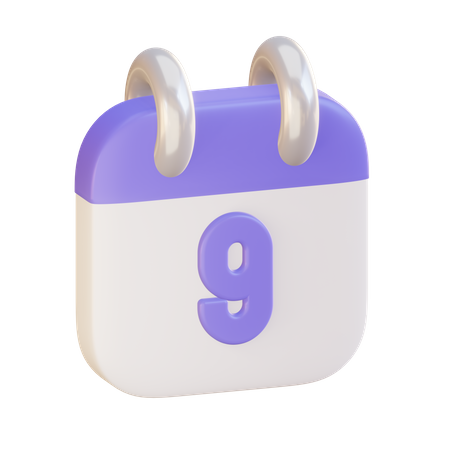 Date 9  3D Icon