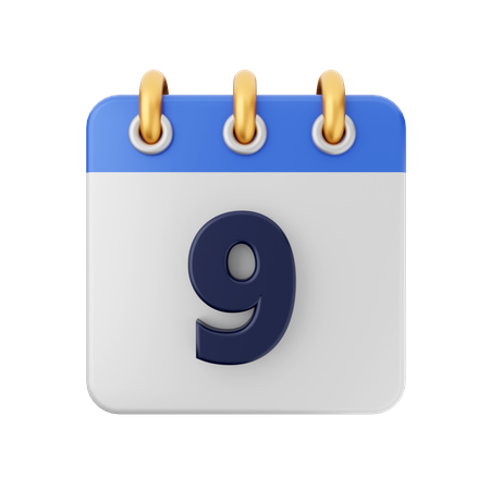 Date 9  3D Icon