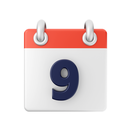 Date 9  3D Icon