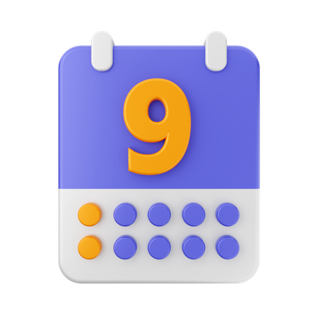 Date 9  3D Icon