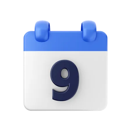 Date 9  3D Icon